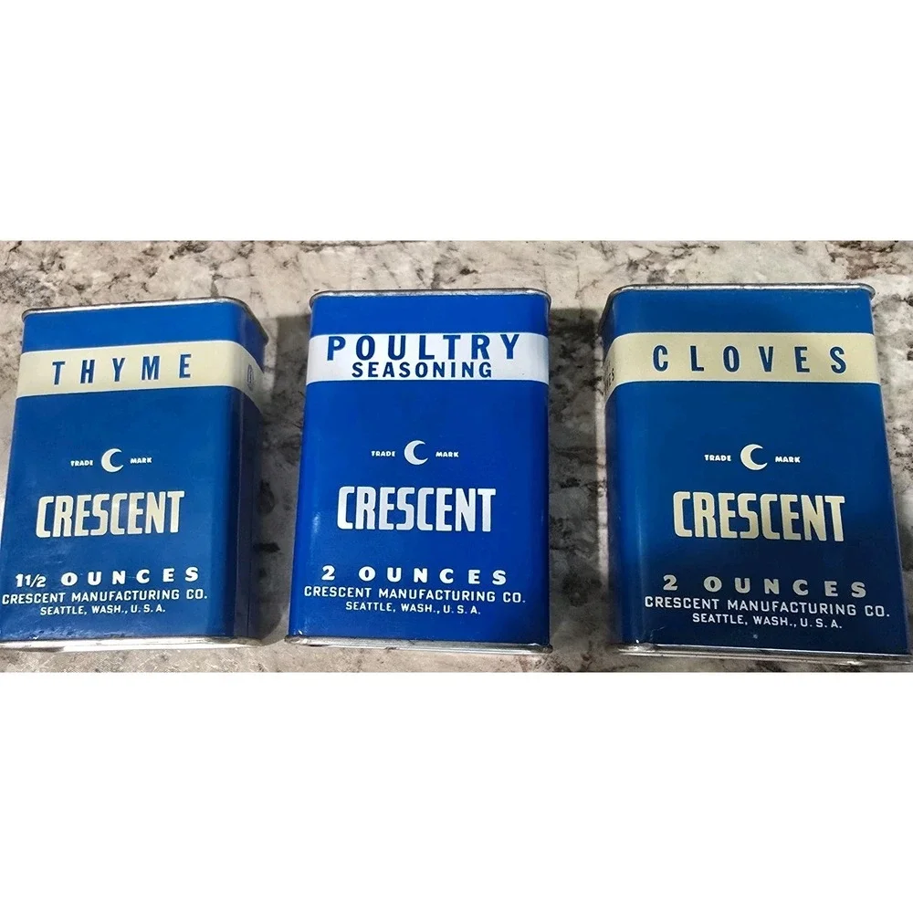 Lot of 3‎  Crescent Spice Tins / Seattle Washington